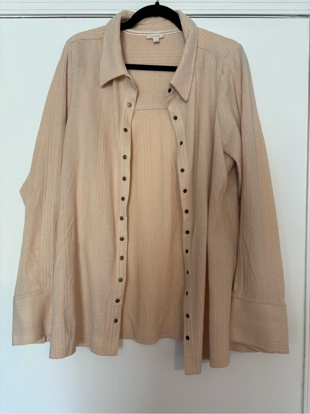 Light Beige Button-Front Womens Jacket